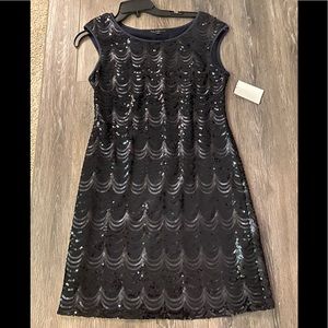 NWT, Beautiful Sequin Dress, Midnight, 10 Petite